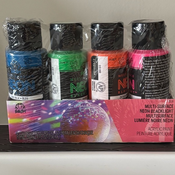 Folk Multi-Surface NEON Acrylic Paint Set - - Picture 1 of 3